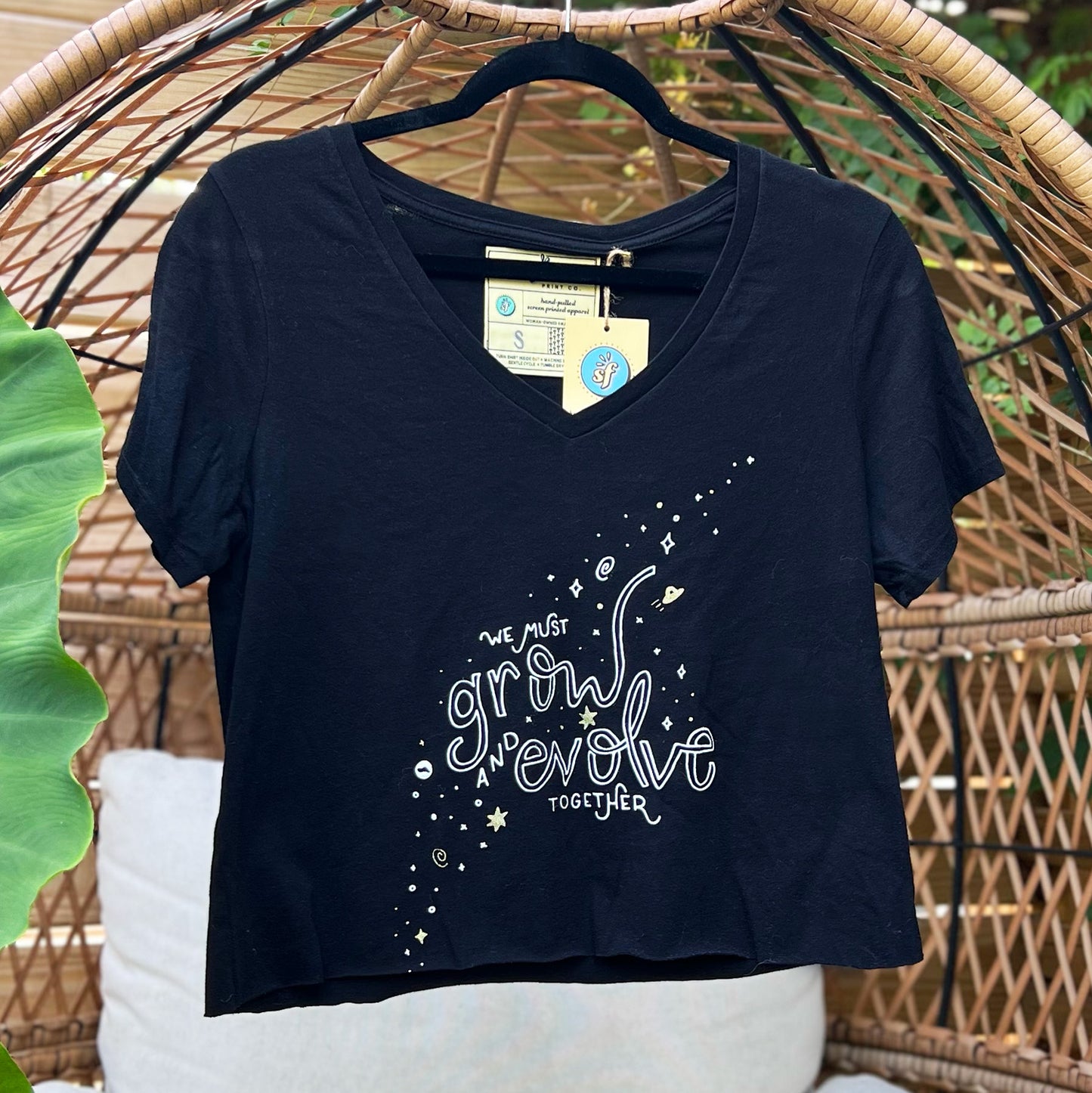 Grow & Evolve | Black Crop Top | Small