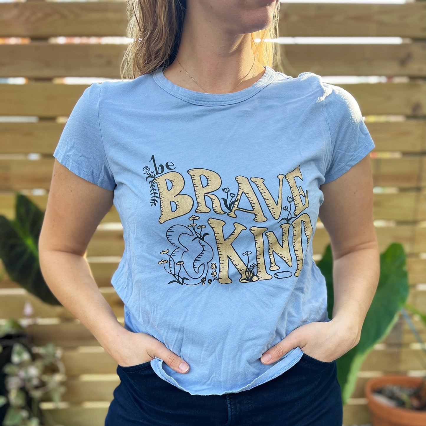 Brave & Kind | Blue Tee | Large