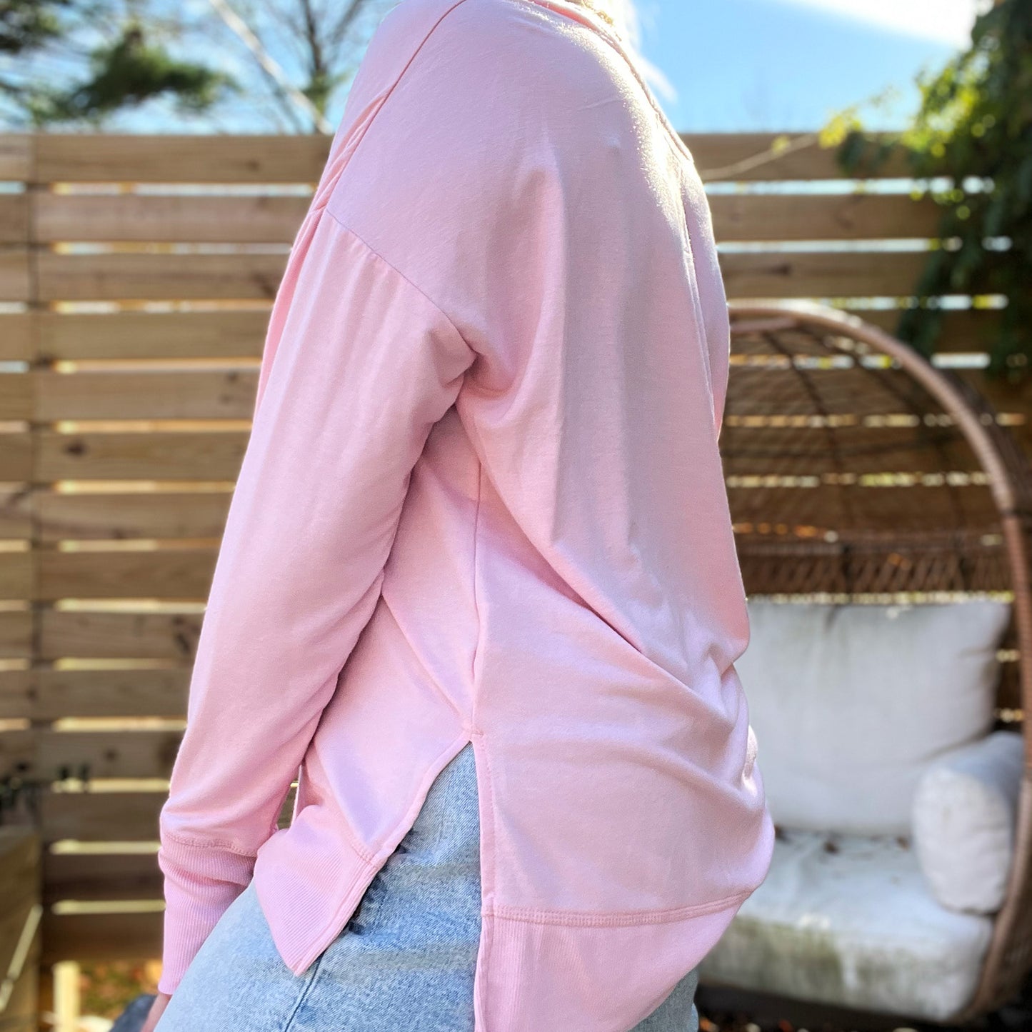 Brave & Kind | Pink Long Sleeve with Thumbholes | Large