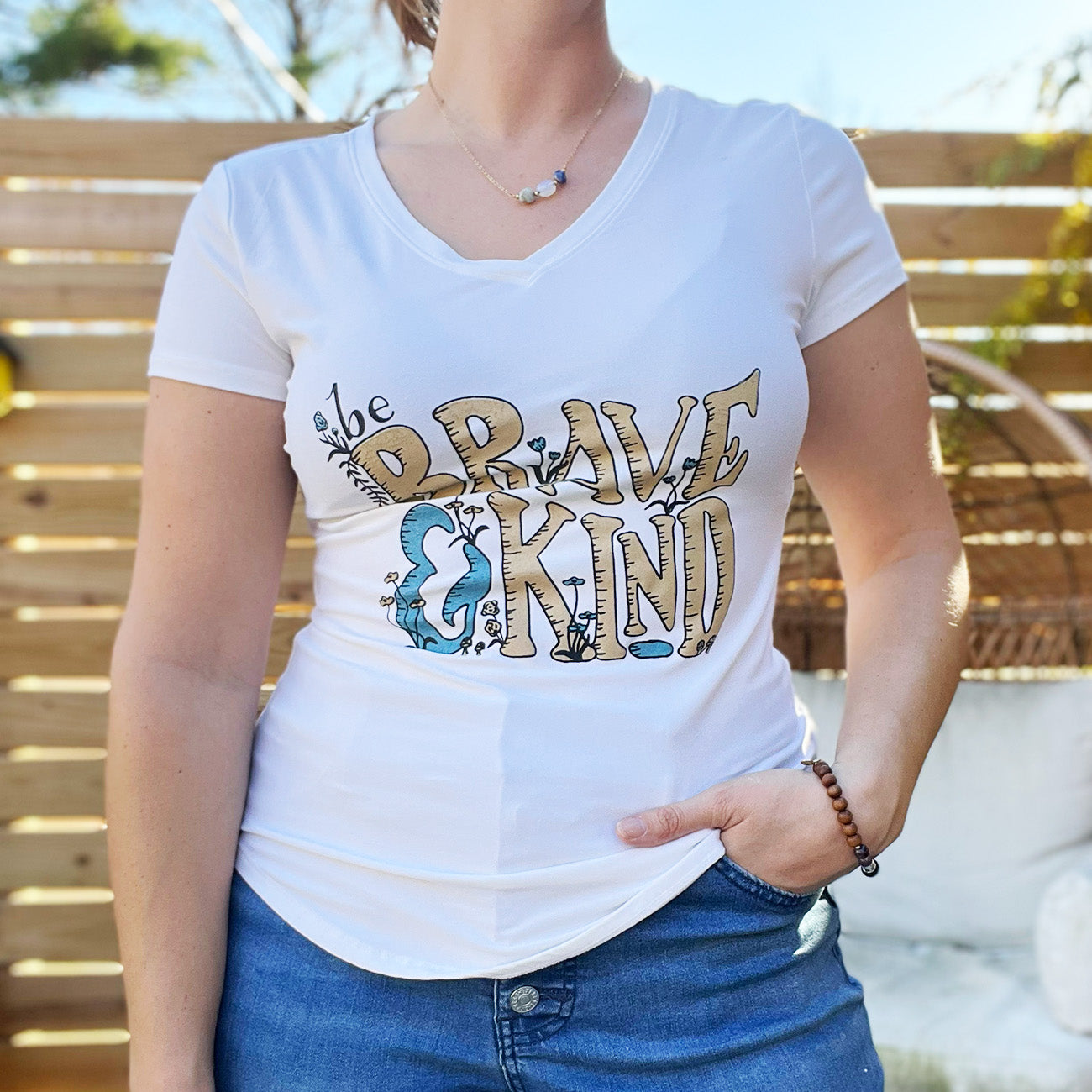Brave & Kind | White Tee | Medium