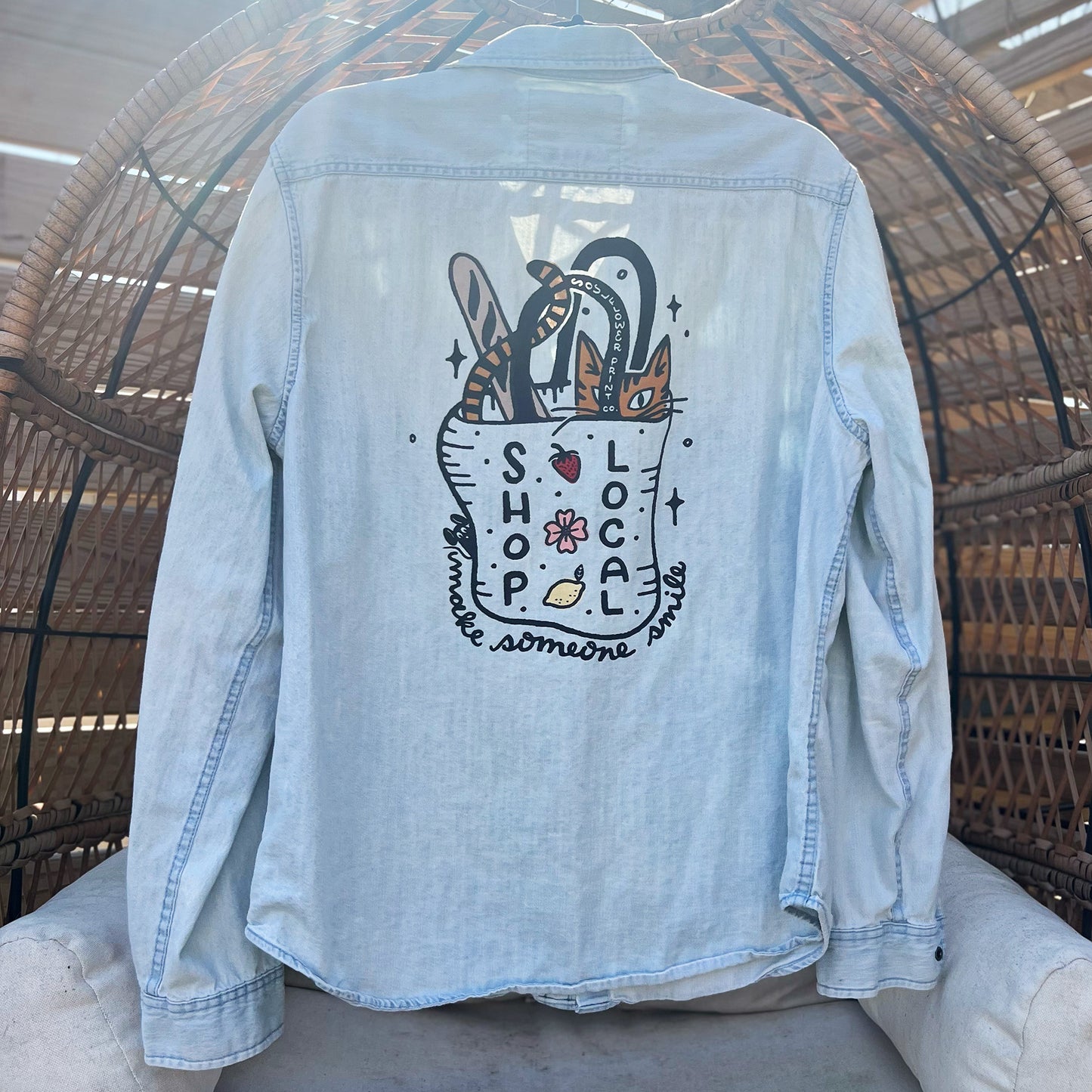Shop Local | Chambray Button Up Long Sleeve | Large