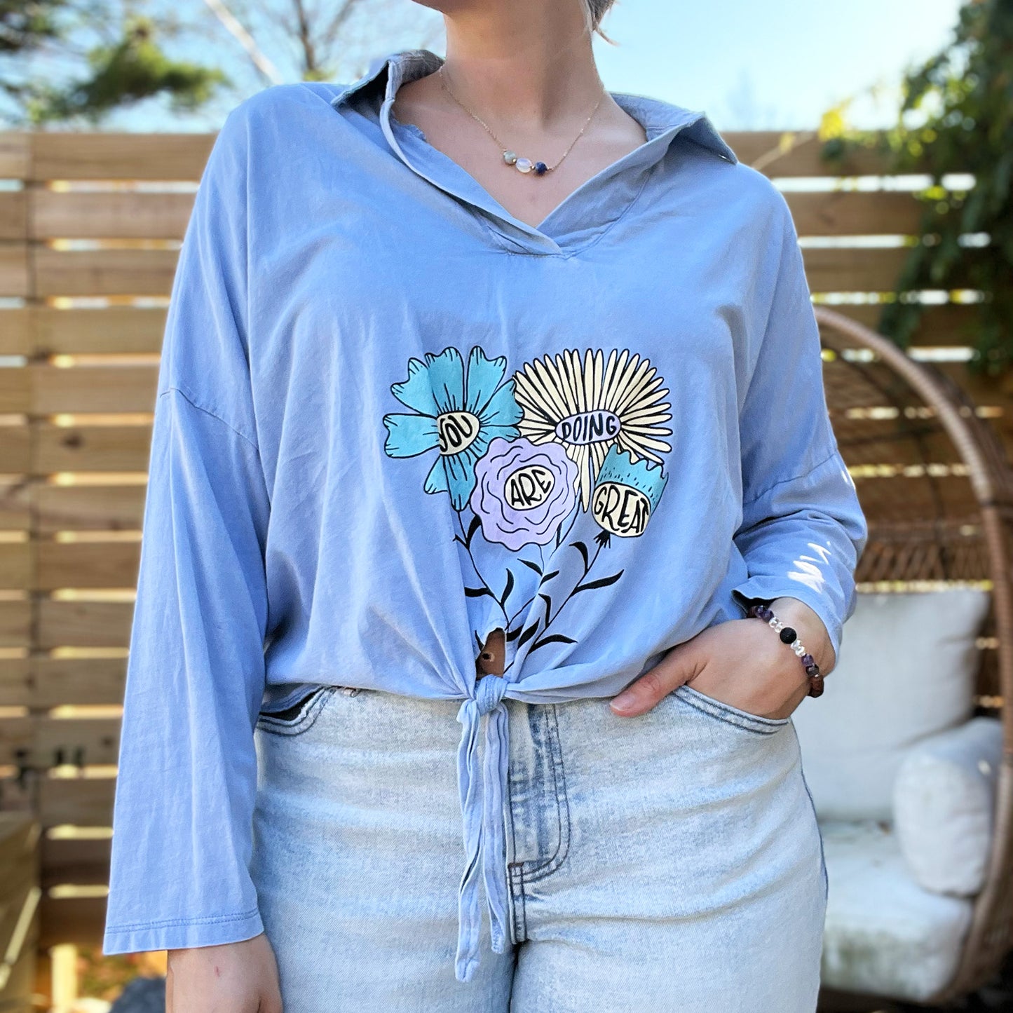 You Are Doing Great | Blue Long Sleeve | Large