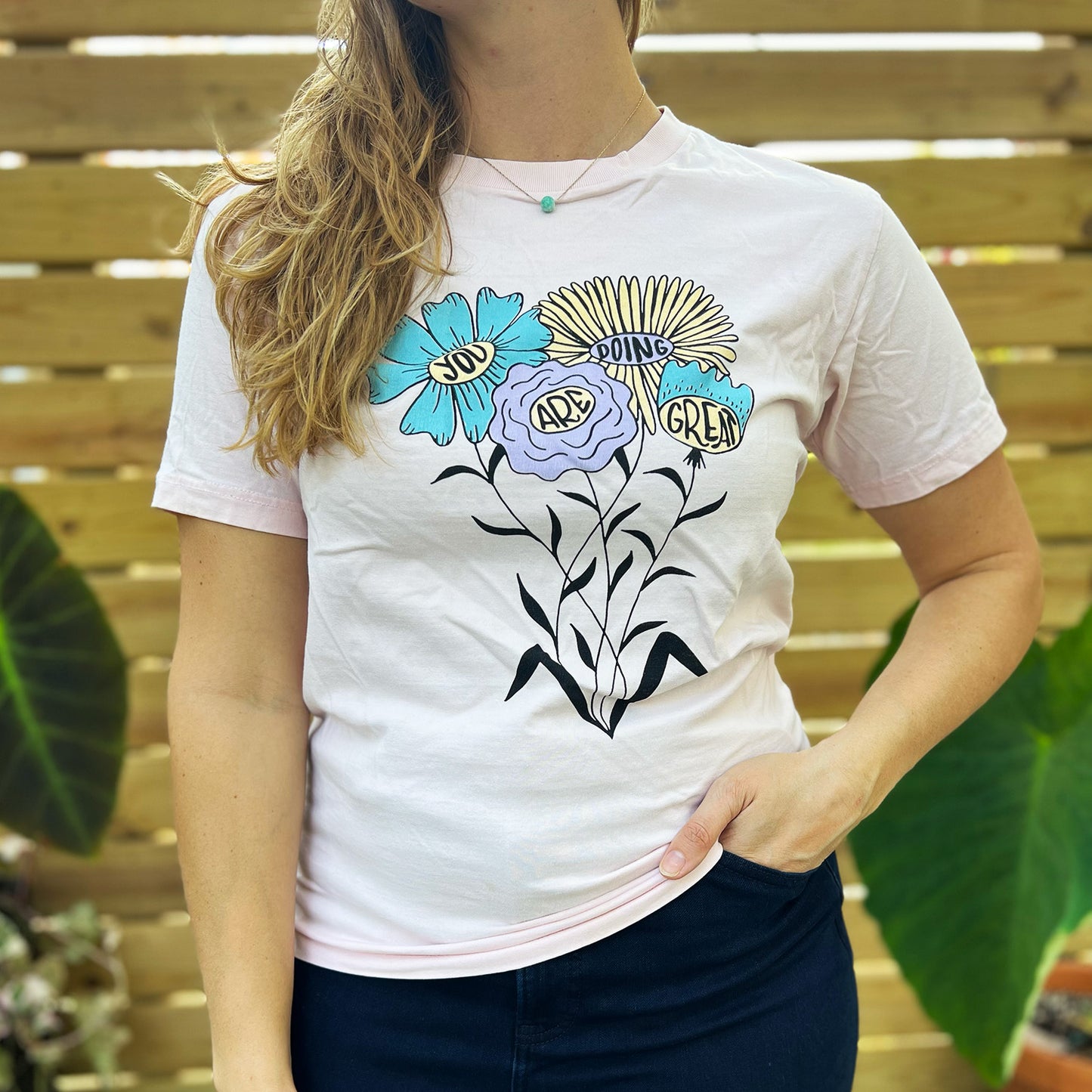 You Are Doing Great | Pink Tee | Medium