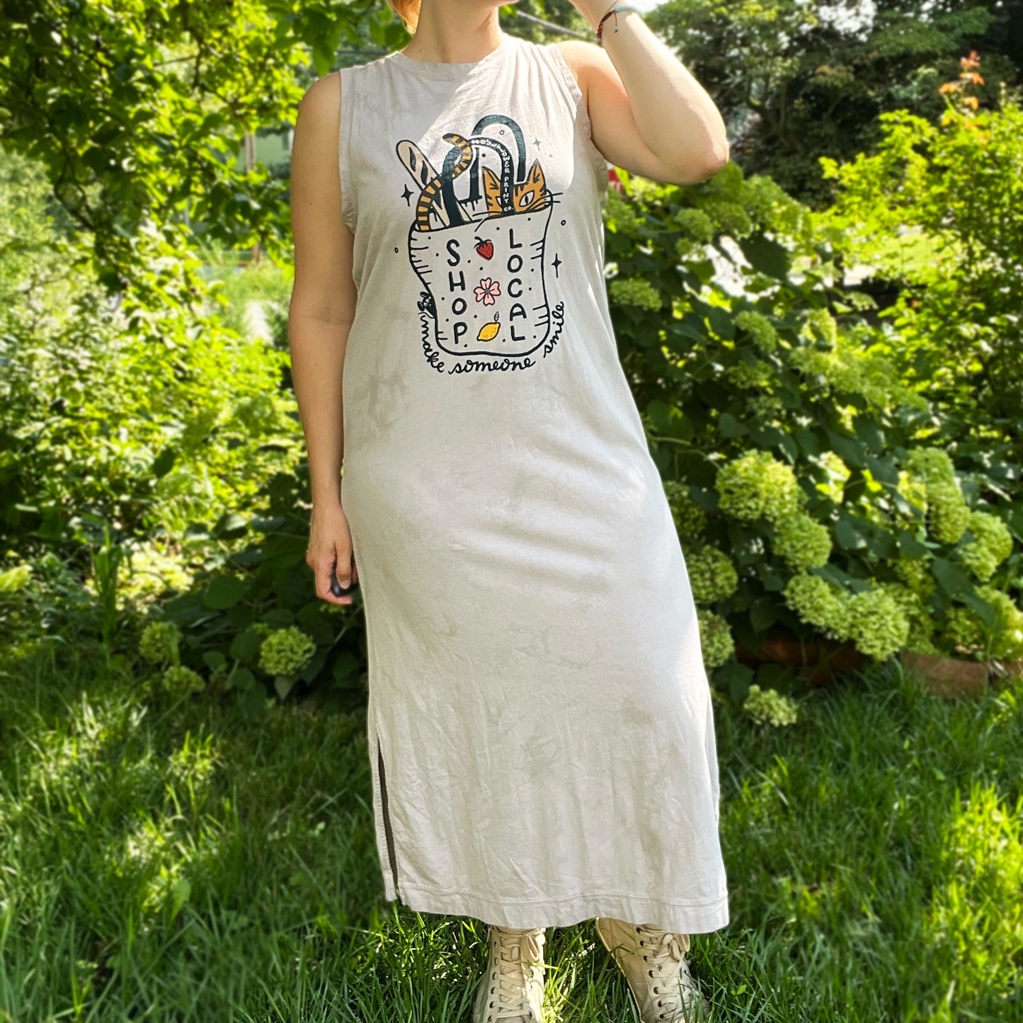 Shop Local | Gray Tiedye Maxi Dress | Medium