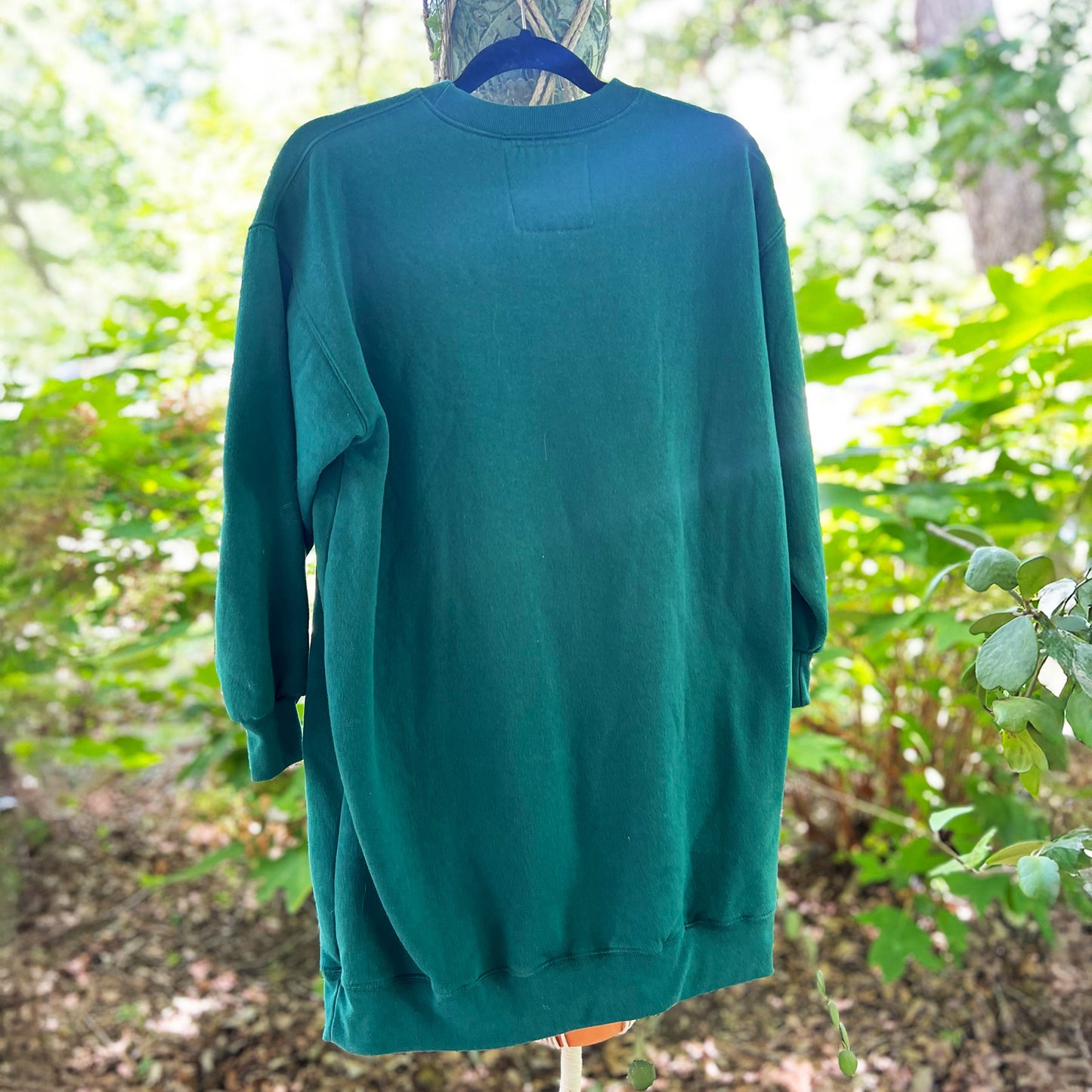 Stronger Together | June Birth Flower | Green Sweatshirt Dress | Small