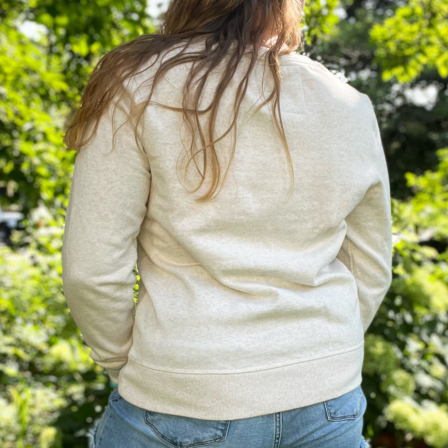 One Day at a Time | July Birth Flower | Cream Heather Sweatshirt | Medium