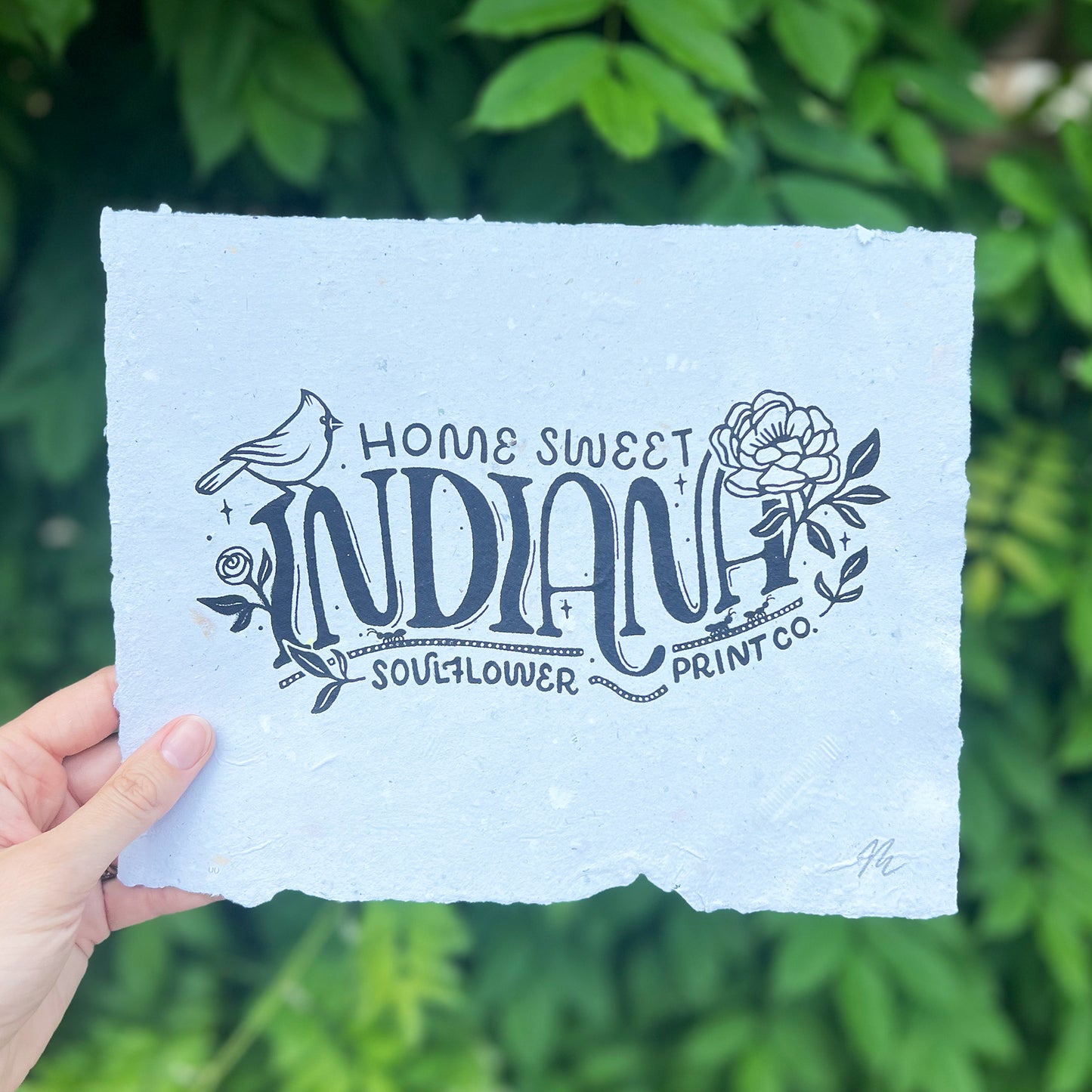 Handmade Paper Poster | Home Sweet Indiana
