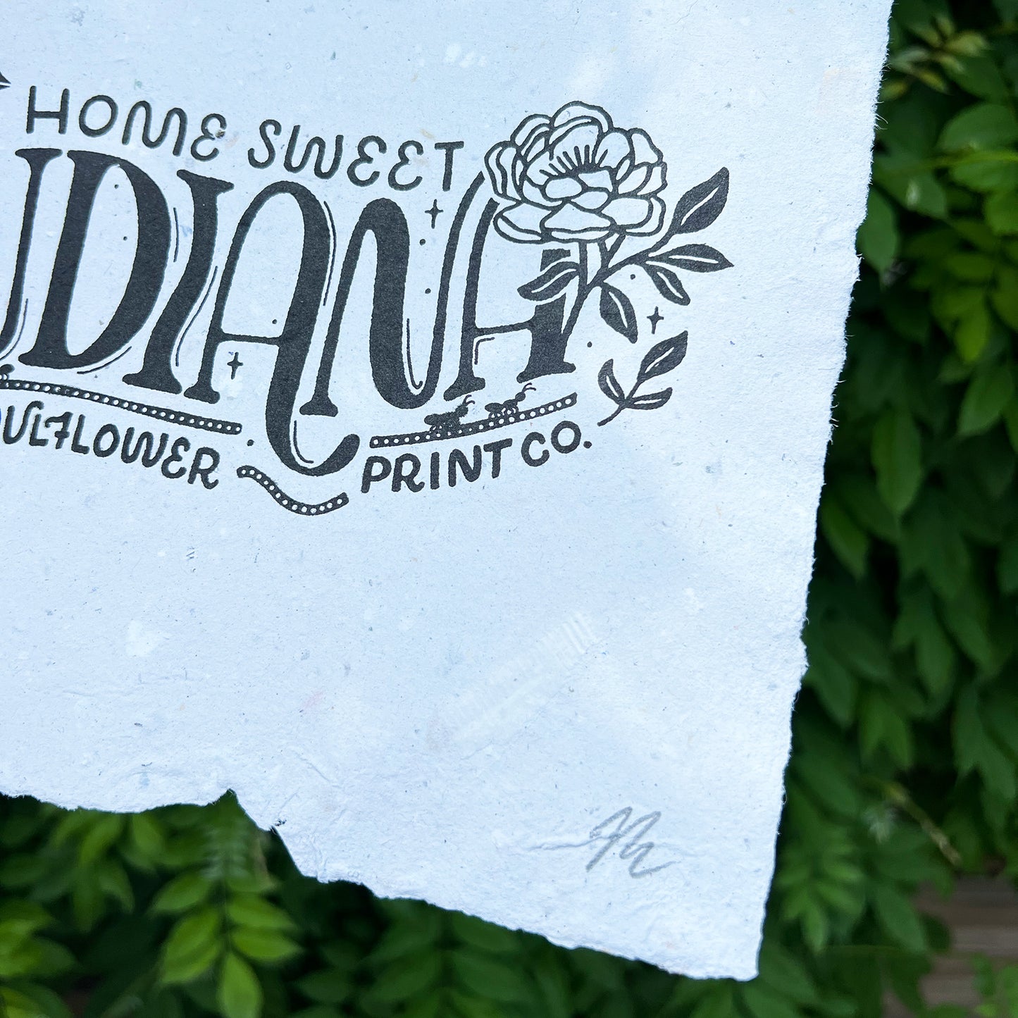 Handmade Paper Poster | Home Sweet Indiana