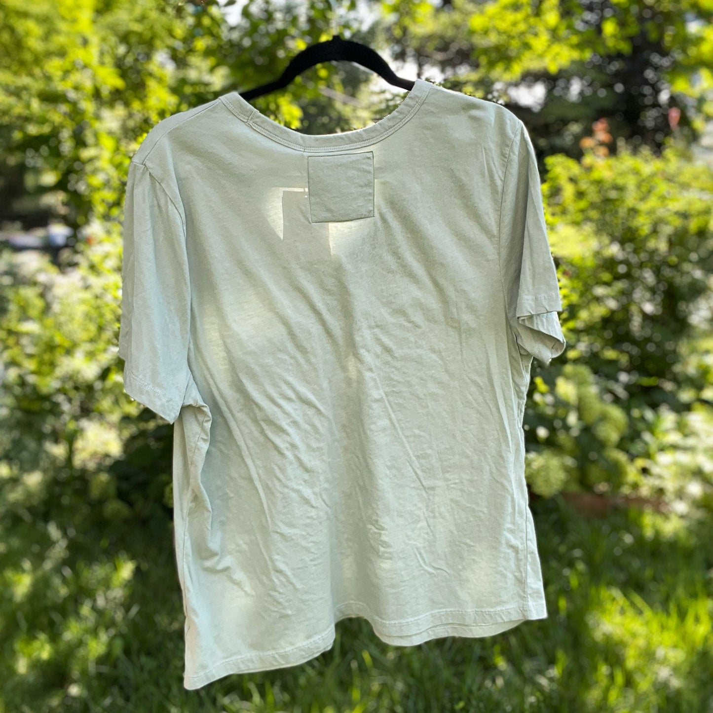 One Day at a Time | July Birth Flower | Green V-Neck Tee | 2X