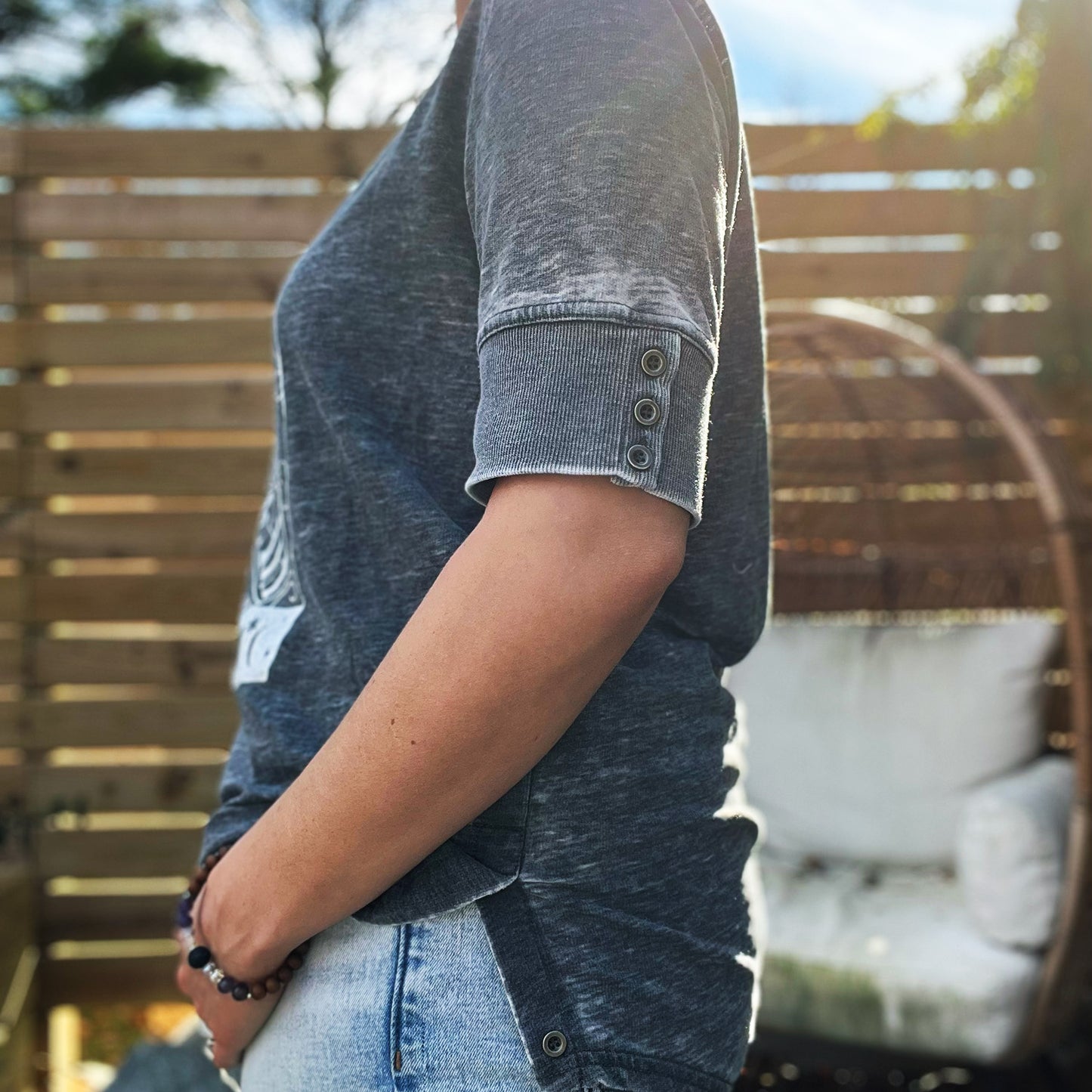 Protect Mother Nature | Gray Distressed Tee | Large