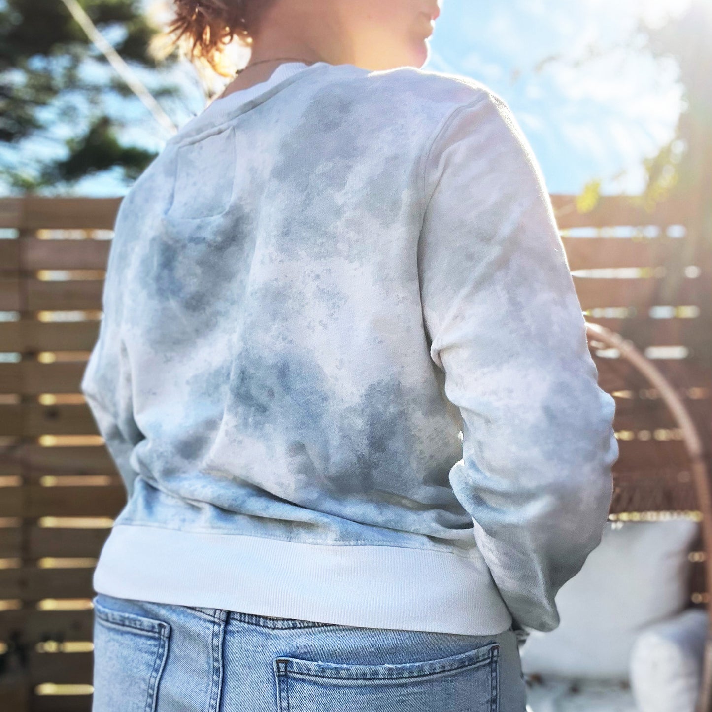 Protect Mother Nature | Gray Tiedye Sweater | Large