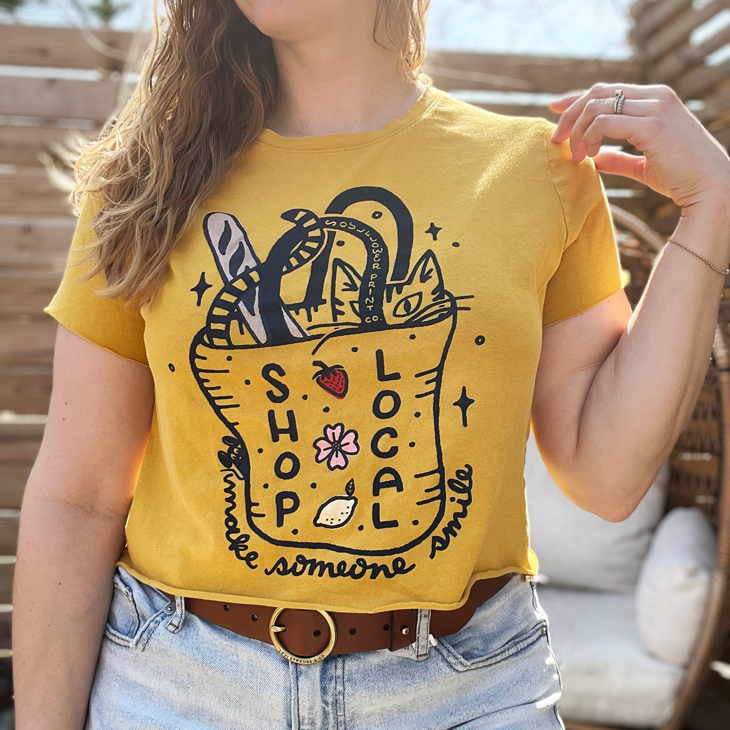 Shop Local | Mustard Crop Top | Large