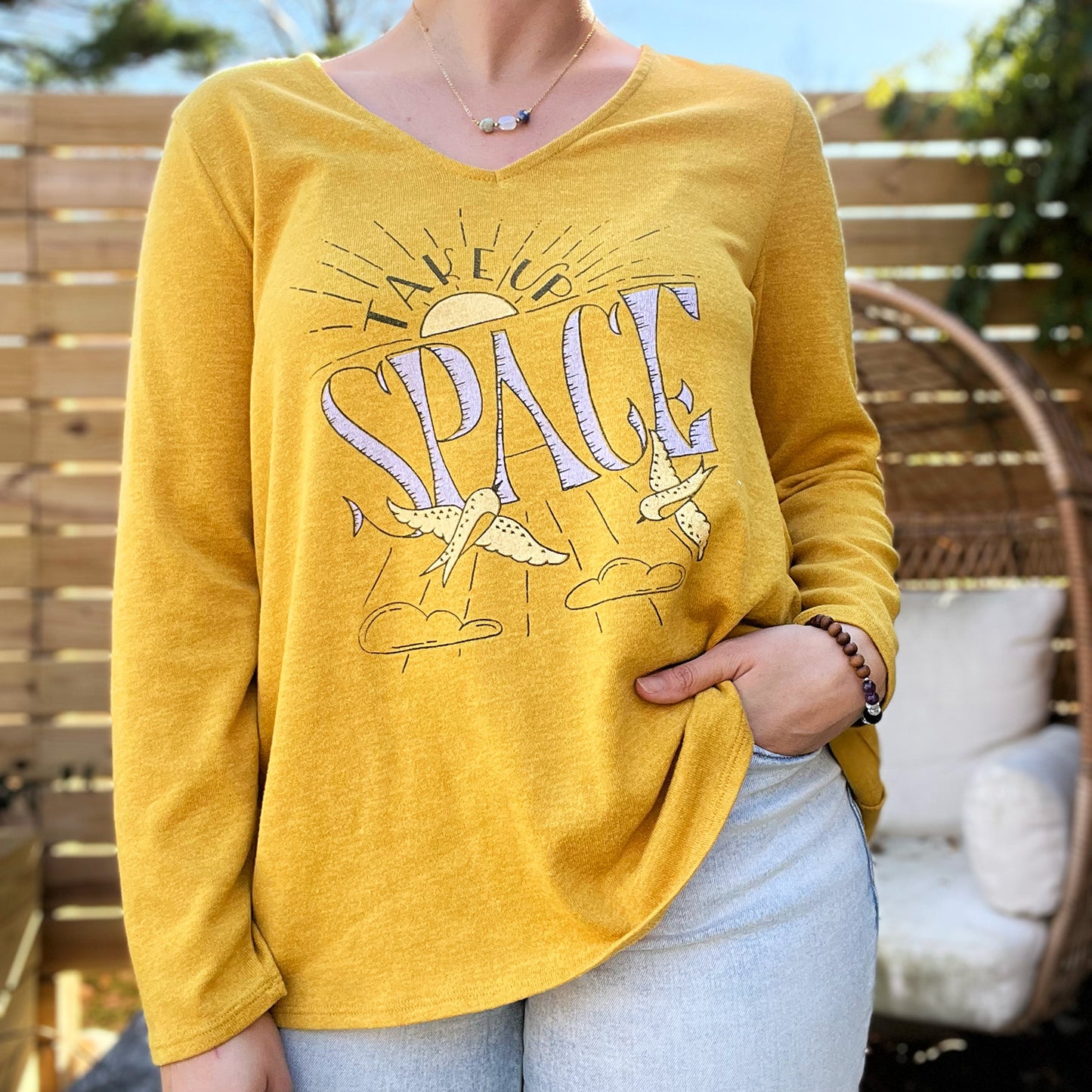 Take Up Space | Mustard Long Sleeve | Large