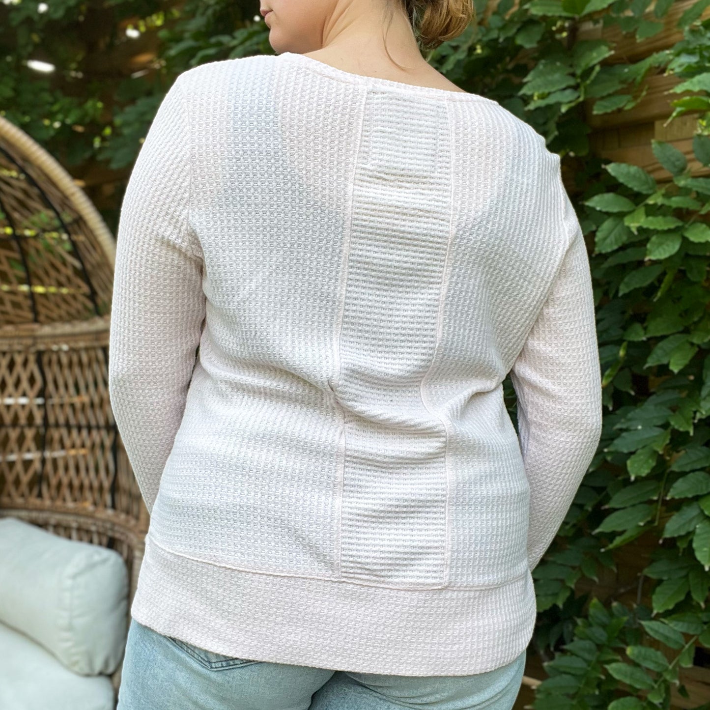 You Are Doing Great | Pink Waffle Knit Long Sleeve | Medium