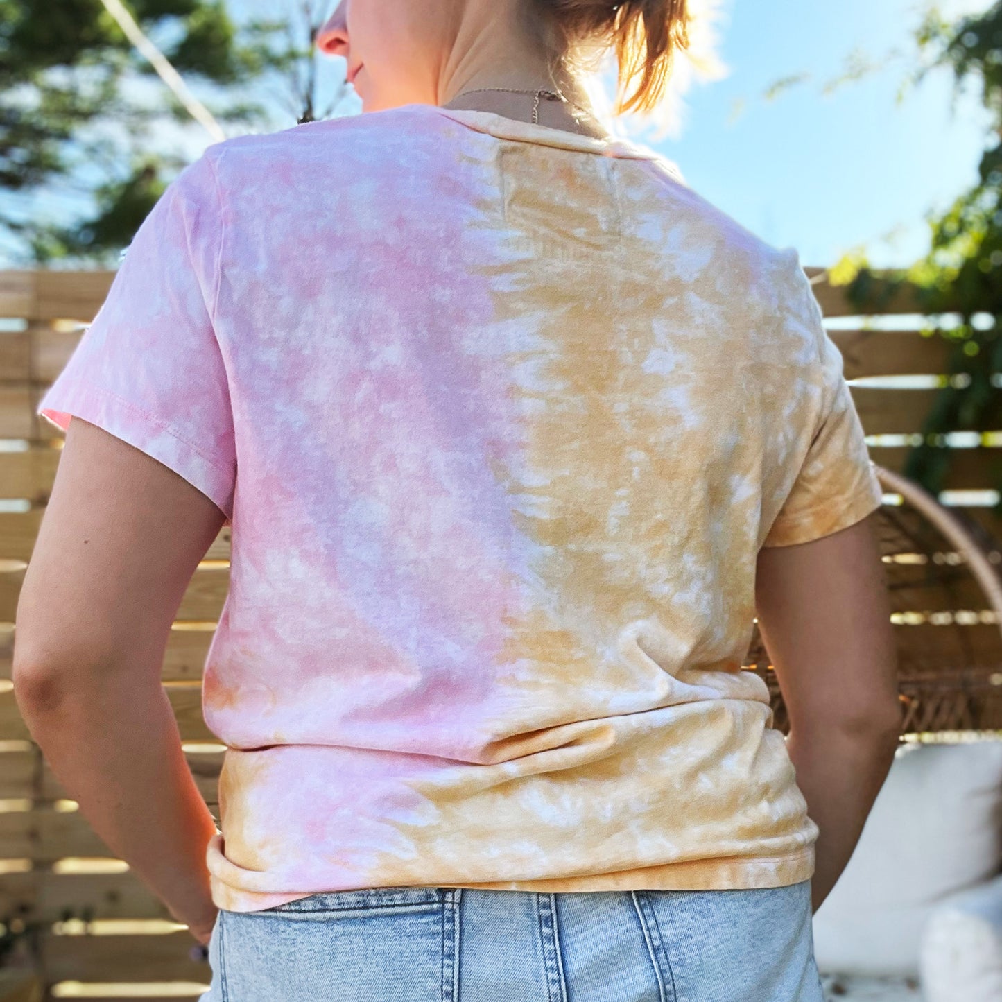 Take Up Space | Pink/Orange Tiedye Tee | X-Large