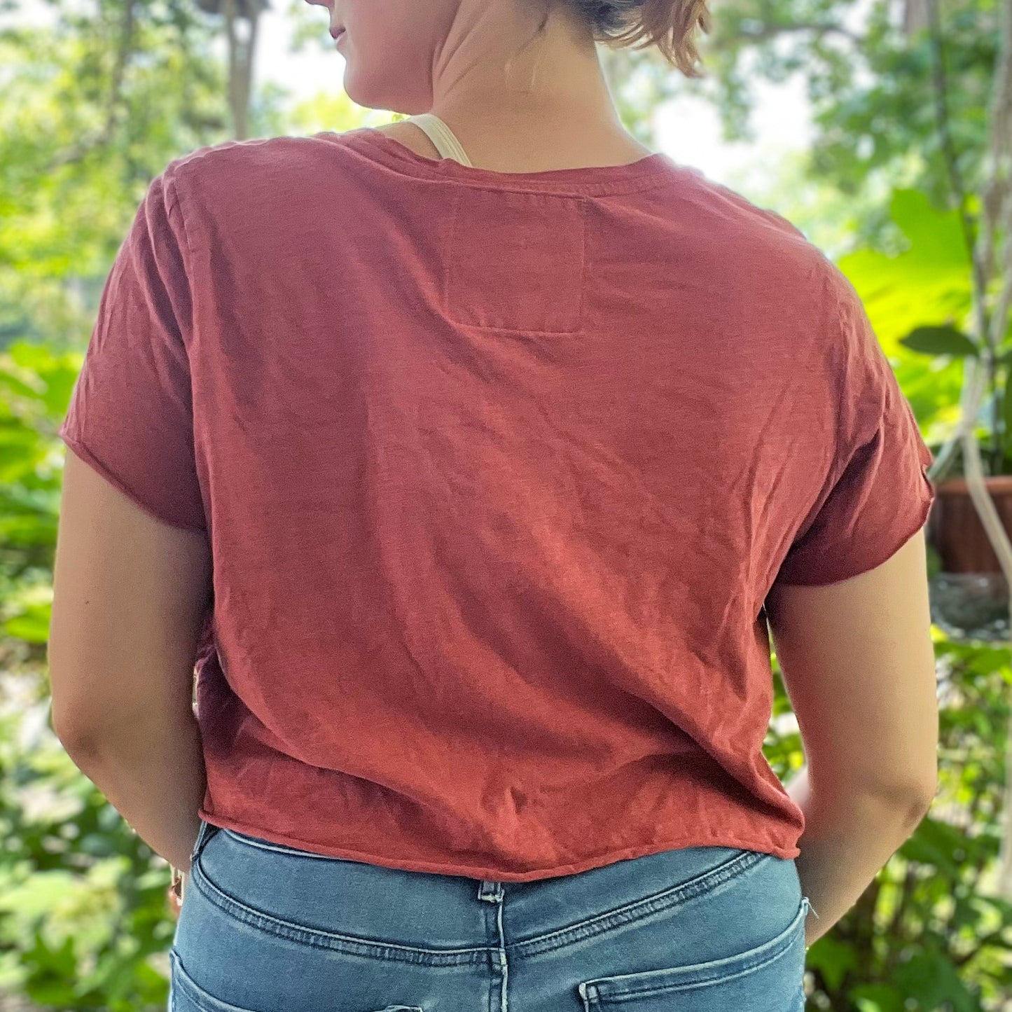 Stronger Together | June Birth Flower | Red Crop Top | Large