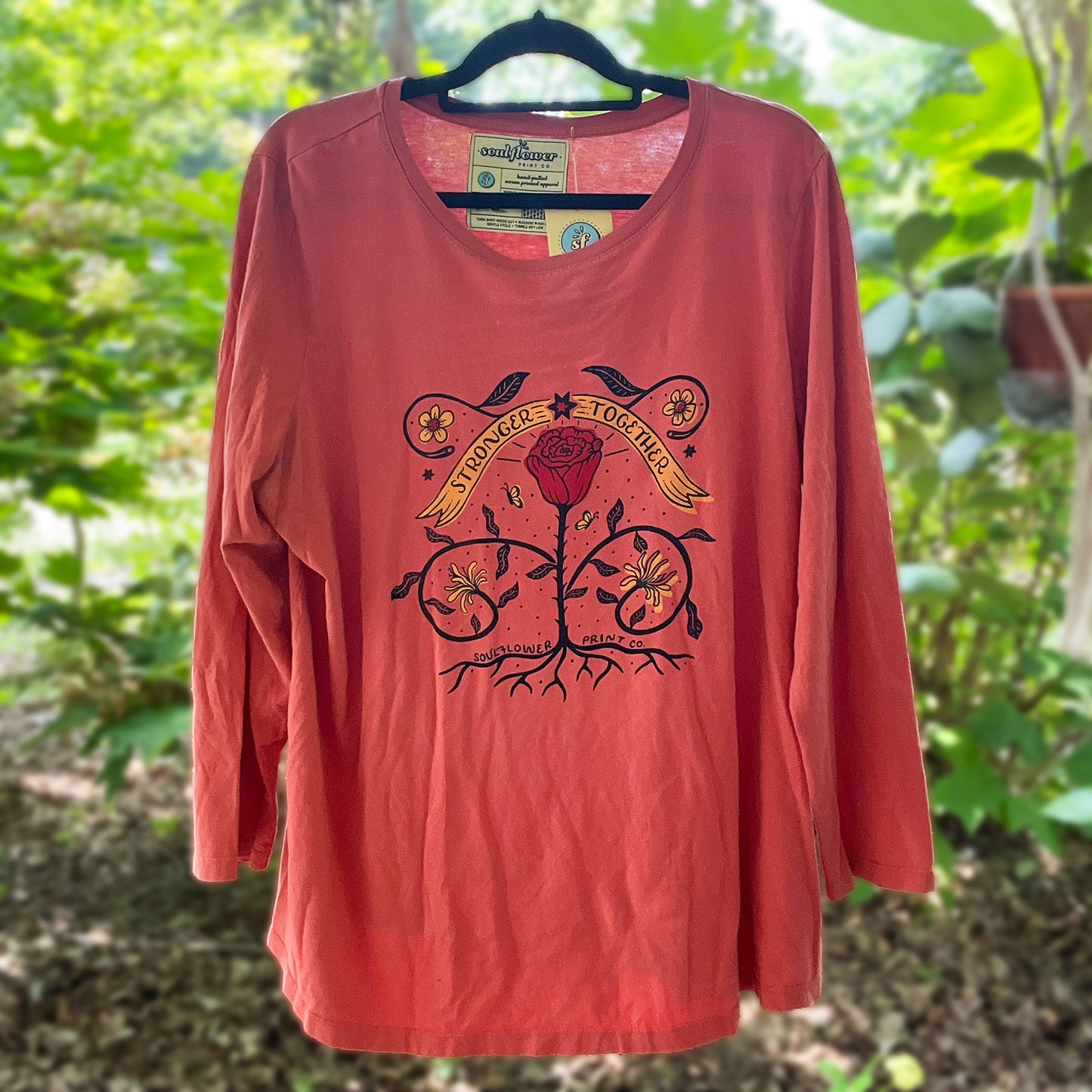 Stronger Together | June Birth Flower | Red Long Sleeve | XL