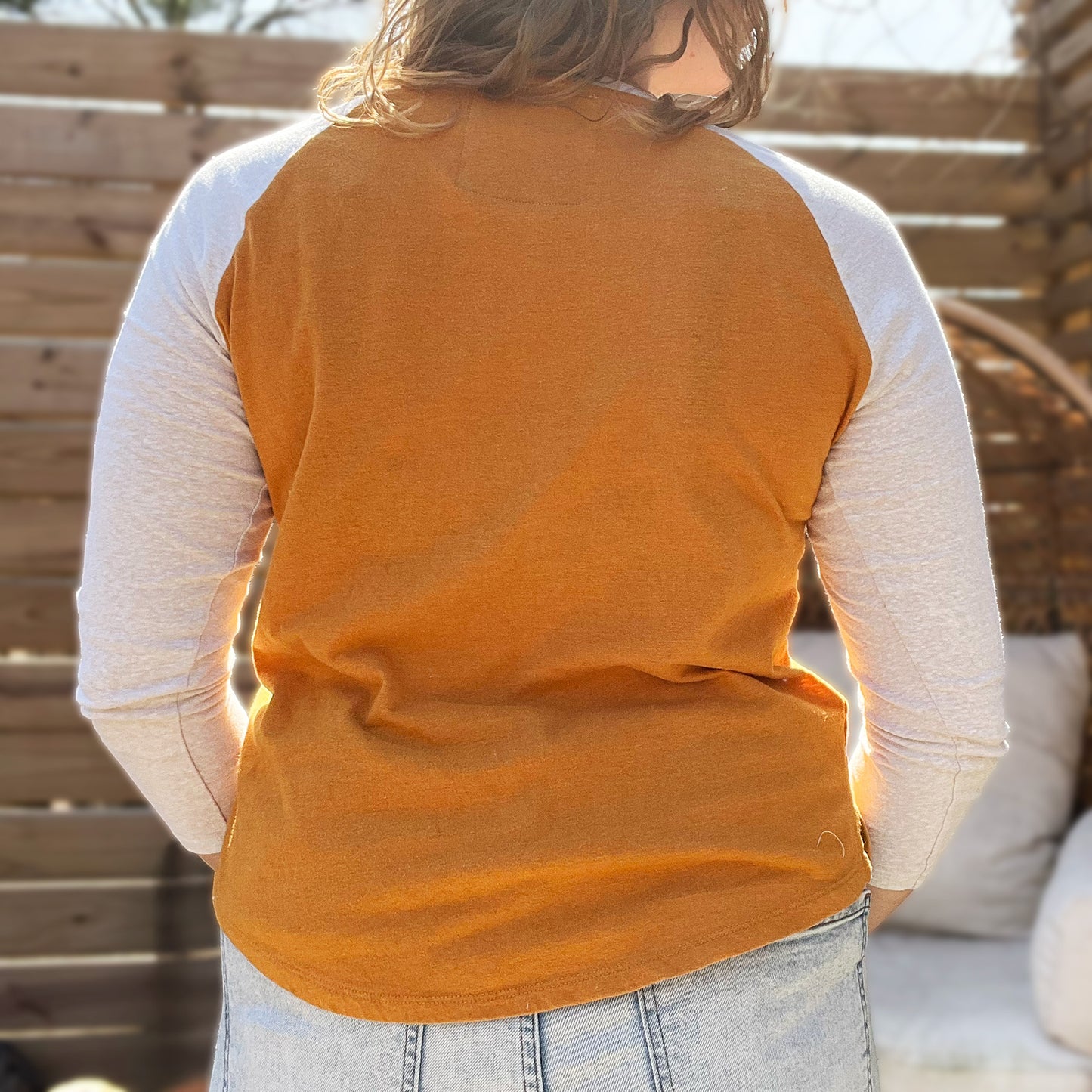 Shop Local | Mustard Baseball Tee 3/4 Sleeve | Medium