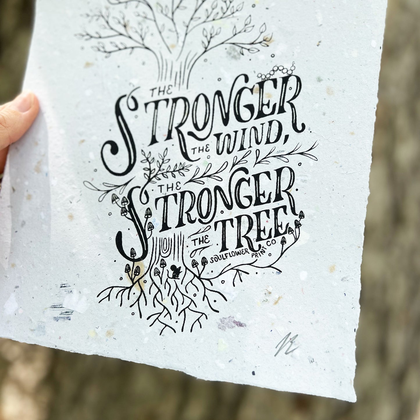 Handmade Paper Poster | Strong Tree