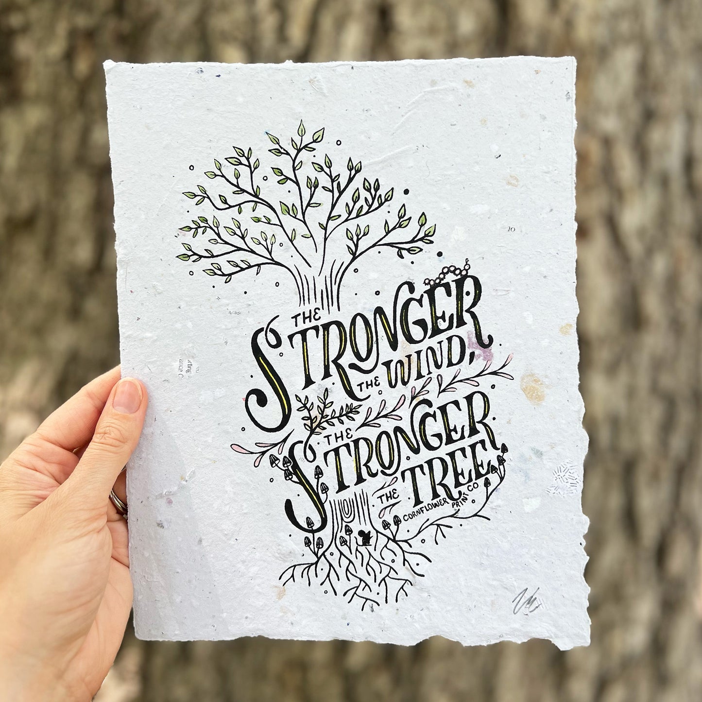 Handmade Paper Poster | Strong Tree