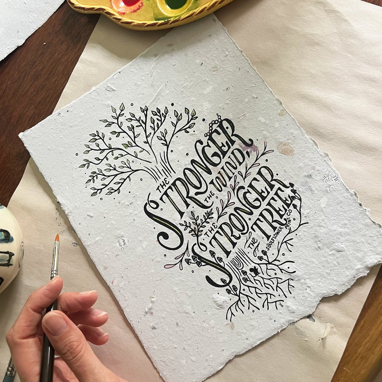 Handmade Paper Poster | Strong Tree