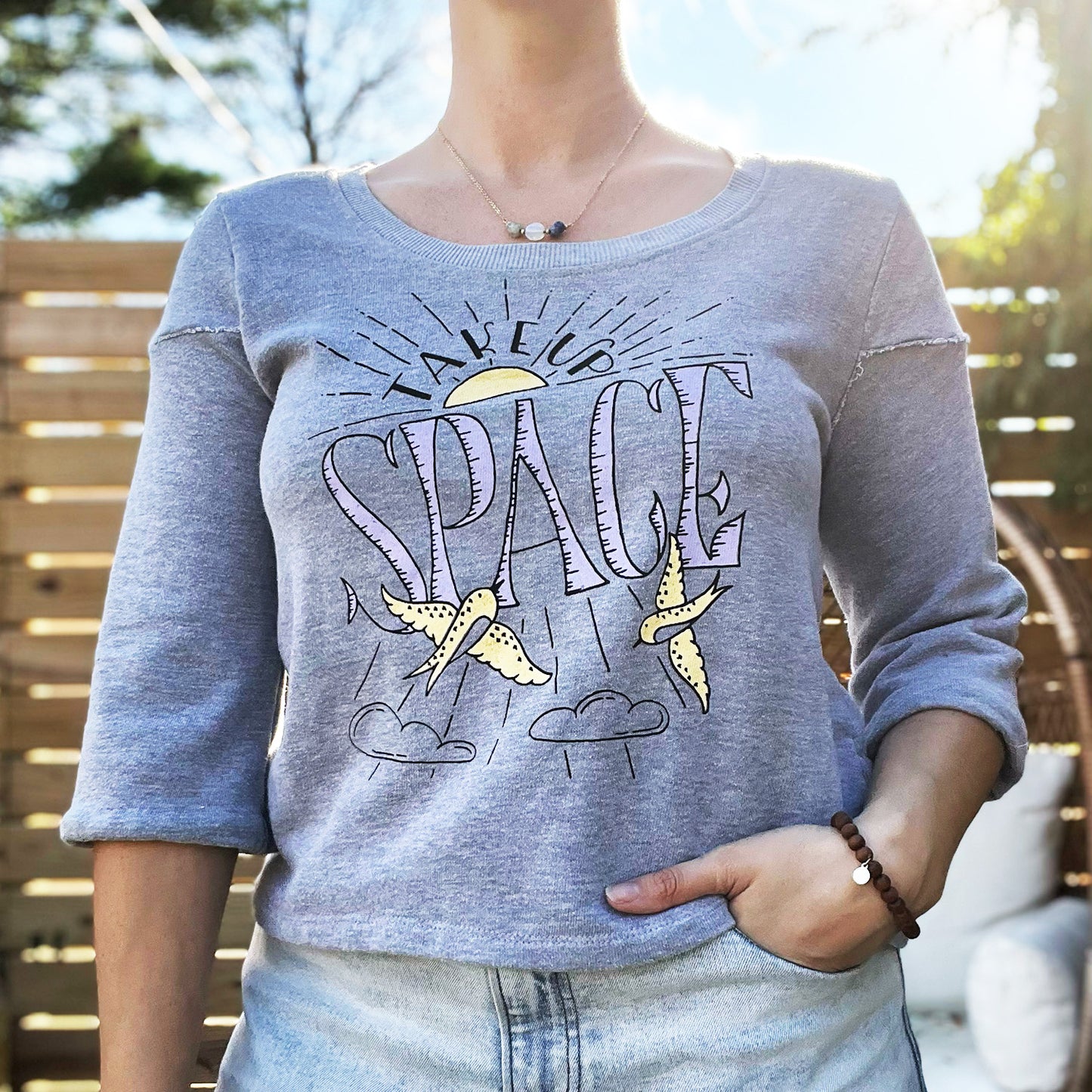 Take Up Space | Gray 3/4 Sleeve | Large