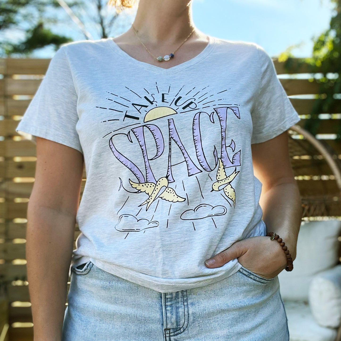Take Up Space | Gray Tee | Large