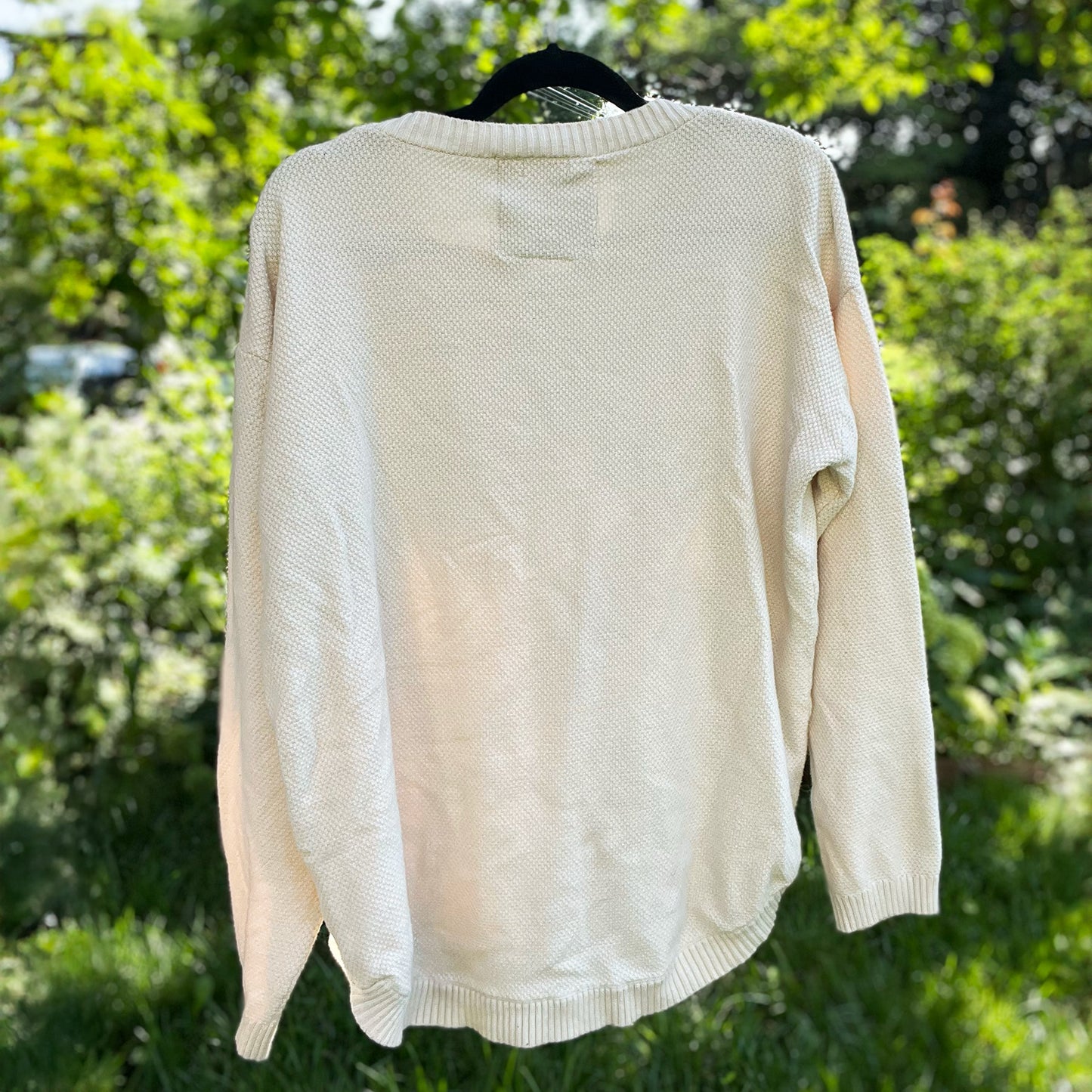 One Day at a Time | July Birth Flower | Cream Textured Sweater | 2X