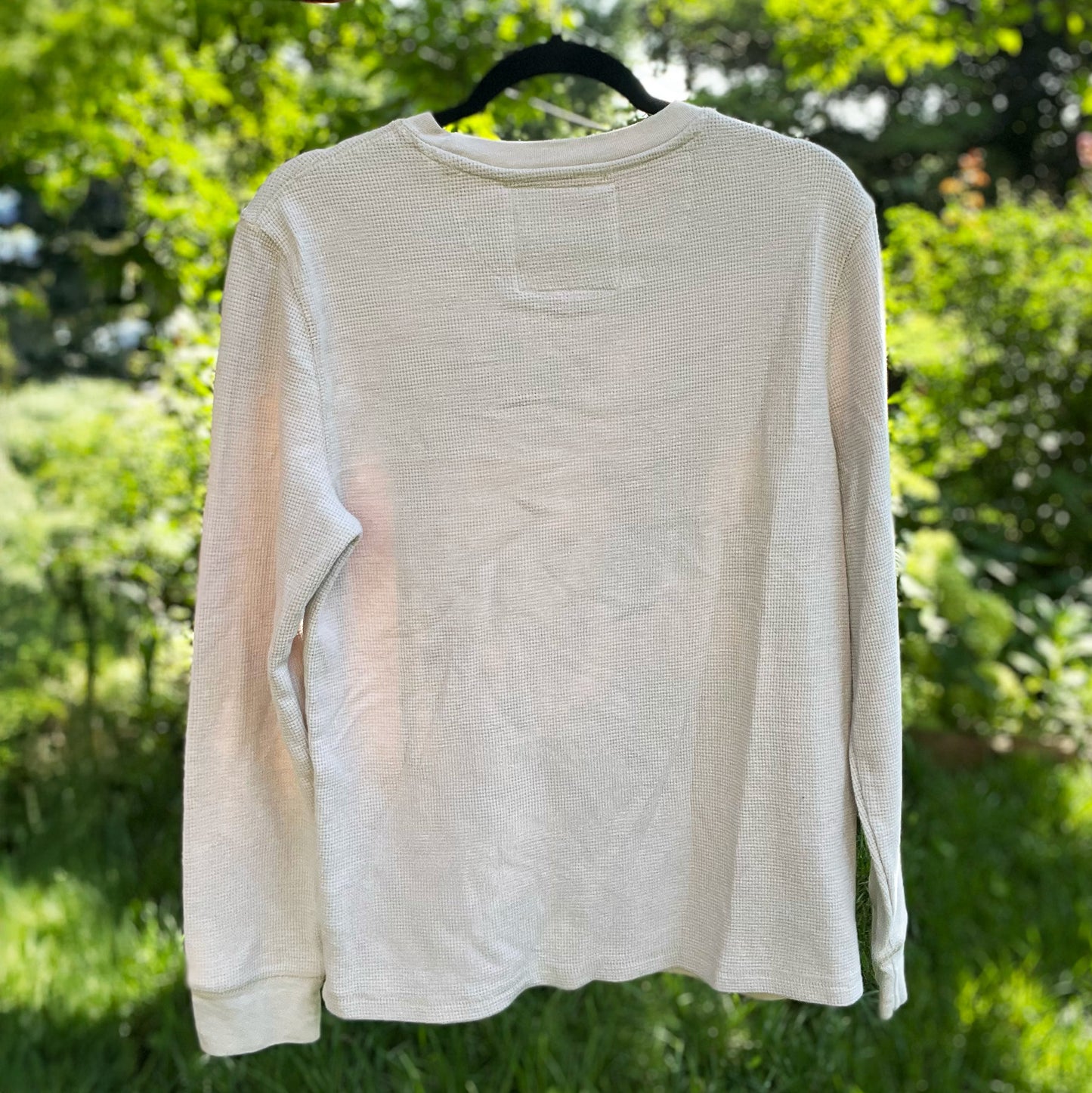 One Day at a Time | July Birth Flower | Cream Waffle Knit Long Sleeve | Large