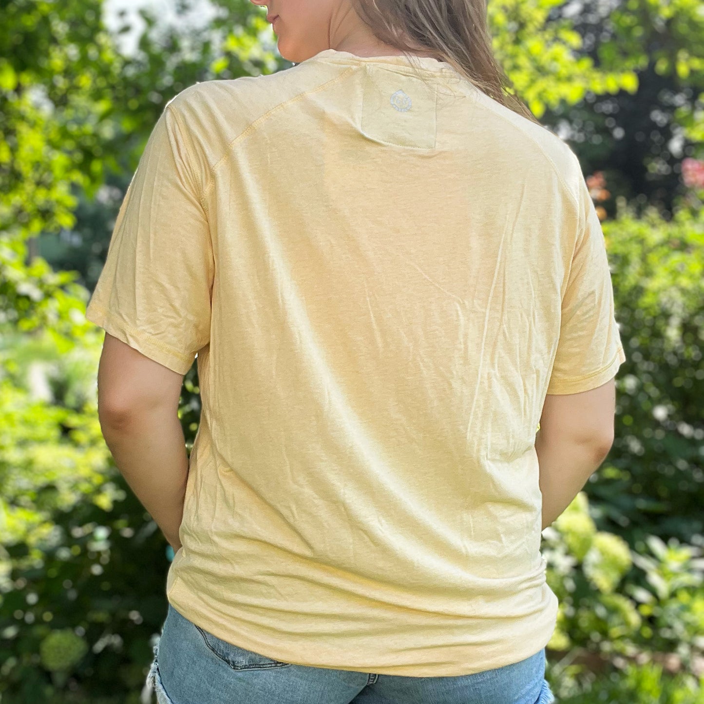 One Day at a Time | July Birth Flower | Yellow Tee | Large
