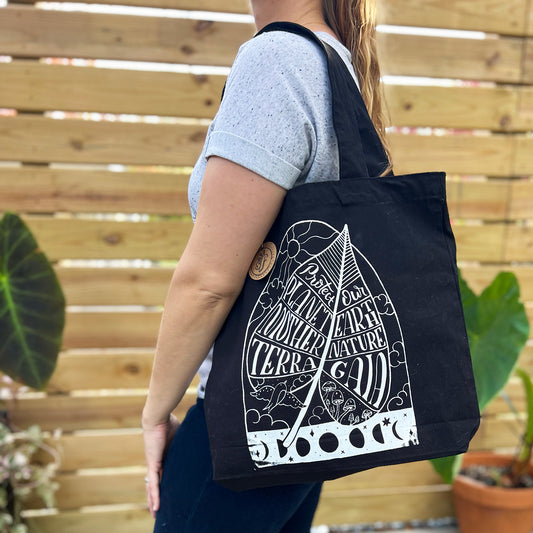Protect Mother Nature | Black Tote Bag.