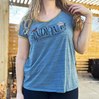 Home Sweet Indiana | Heather Blue Tee | XL