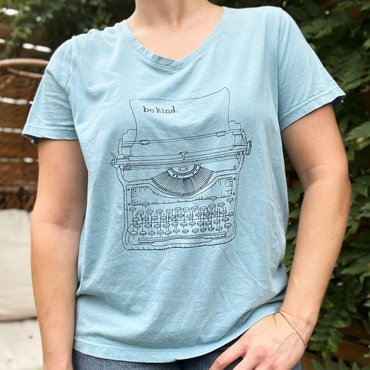 Typewriter | Blue Tee | XL