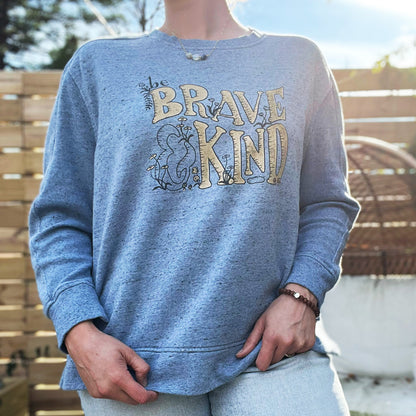 Brave & Kind | Heather Blue Sweater | XL.