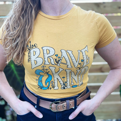 Brave & Kind | Mustard Crop Top | Medium.