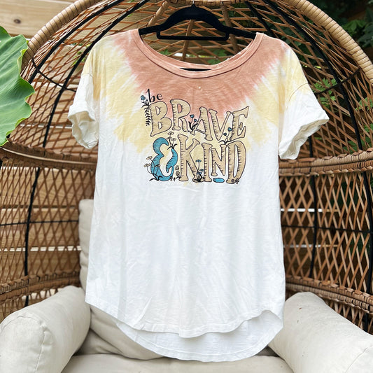 Brave & Kind | Tiedye White/Yellow/Orange Tee | Small