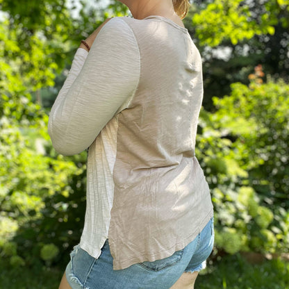 One Day at a Time | July Birth Flower | Cream / Tan Long Sleeve | Large