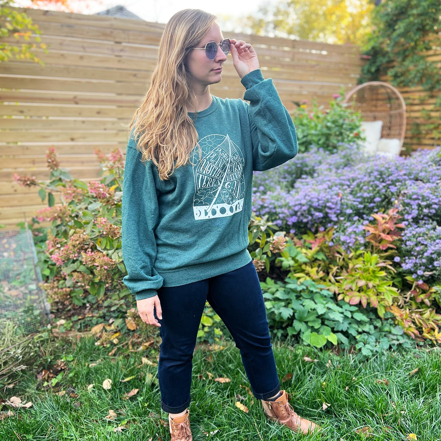 Protect Mother Nature | Dark Green Sweater | Large