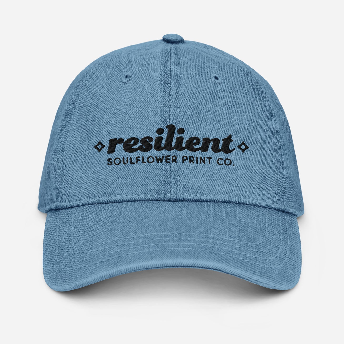 Denim Hat | Resilient | Black Embroidery
