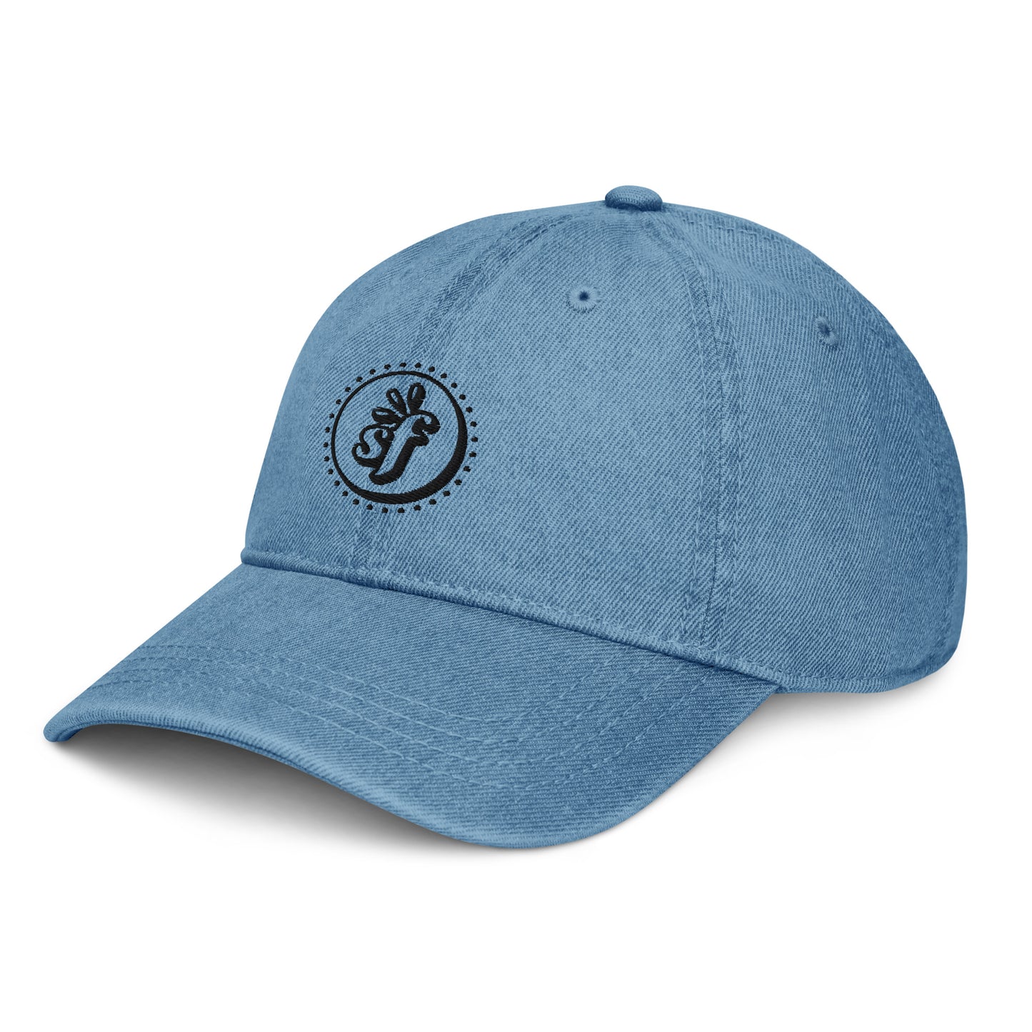 Denim Hat | Soulflower Logomark | Black Embroidery
