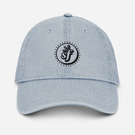 Denim Hat | Soulflower Logomark | Black Embroidery