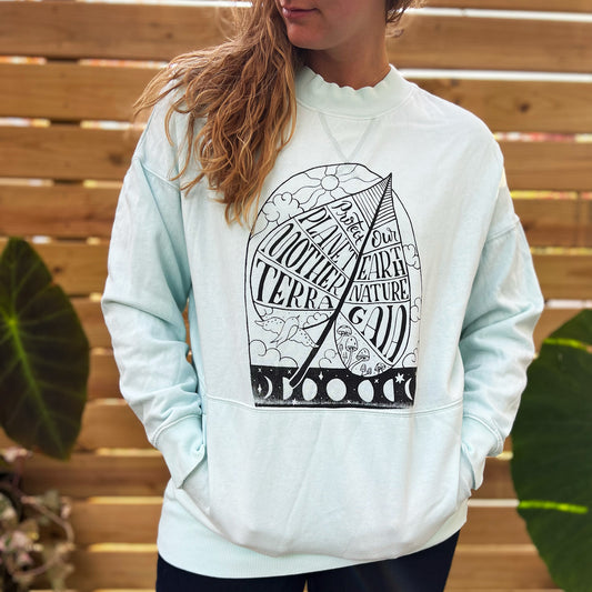 Protect Mother Nature | Light Blue Sweater | Large