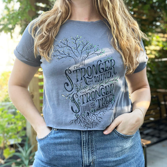 Strong Tree | Gray Crop Top | Small