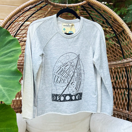 Protect Mother Nature | Gray 3/4 Sleeve Sweatshirt | XS