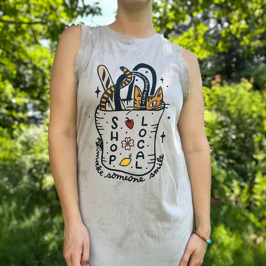 Shop Local | Gray Tiedye Maxi Dress | Medium