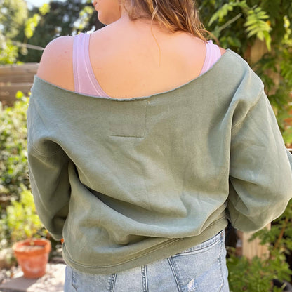 National Parks | Green Cut-Off Sweatshirt | Large