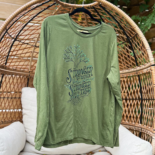 Strong Tree | Olive Green Long Sleeve | 2X