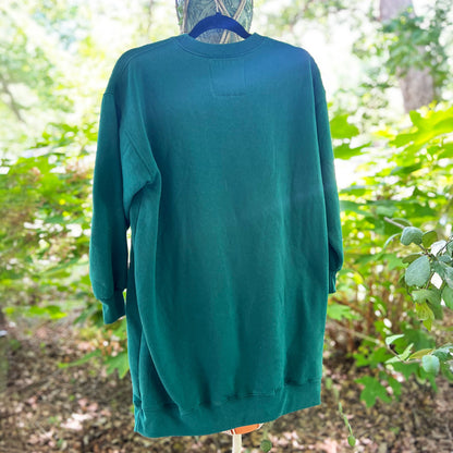 Stronger Together | June Birth Flower | Green Sweatshirt Dress | Small