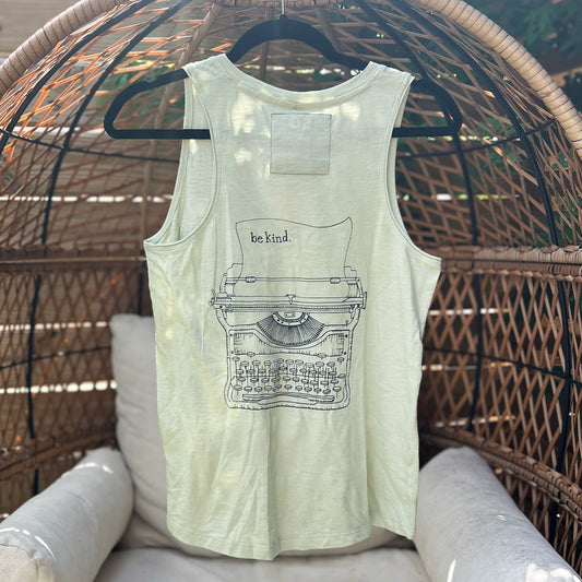 Typewriter | Light Green Tank Top | Small