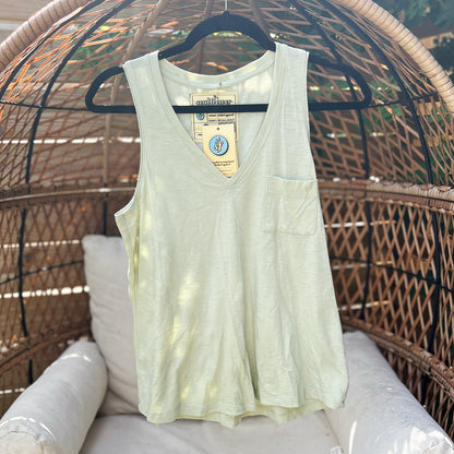 Typewriter | Light Green Tank Top | Small